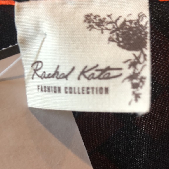 Rachel Kate junior’s geometric pattern flowy dress in orange and black size S - Picture 4 of 7